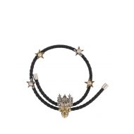 Alexander Mcqueen Black leather and crystal bracelet