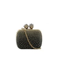 Alexander Mcqueen Nappa box clutch with gold studs