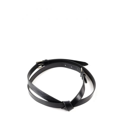  Alexander Mcqueen Black leather double wrap belt