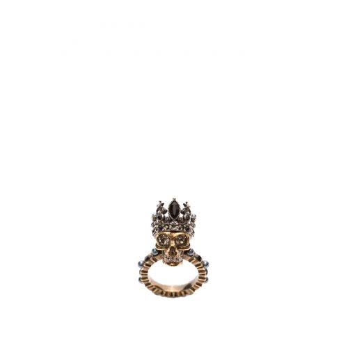  Alexander Mcqueen Queen Skull brass ring