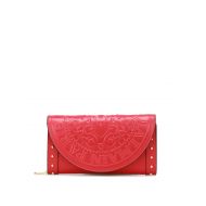 Balmain Red calfskin wallet clutch