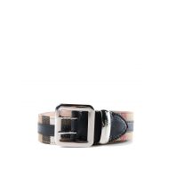 Burberry House check cotton and leather belt