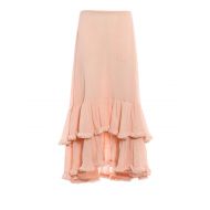 Chloe Creased cotton silk frilled skirt