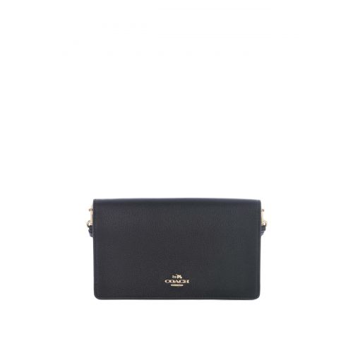  Coach Black hammered leather clutch