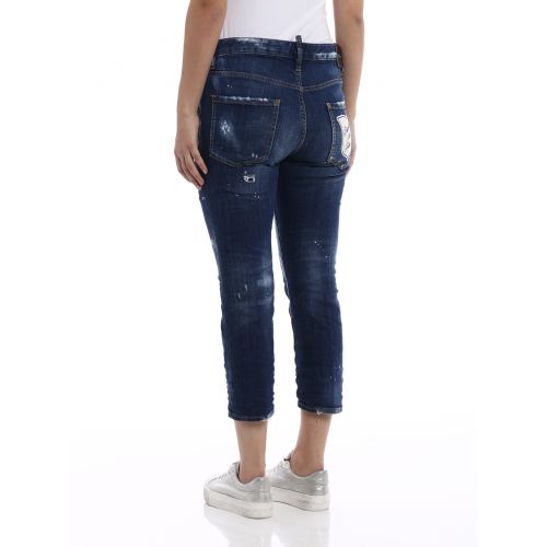  Dsquared2 Cool Girl crop jeans with patches