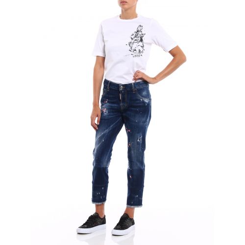  Dsquared2 Cool Girl floral embroidered jeans
