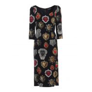 Dolce & Gabbana Sacred heart print crepe dress