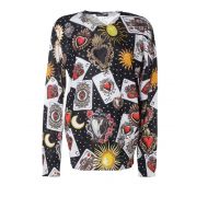 Dolce & Gabbana Printed silk crew neck sweater