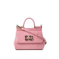 Dolce & Gabbana Sicily iguana print pink small bag