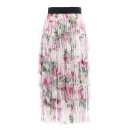 Dolce & Gabbana Roses print fringed flounced skirt