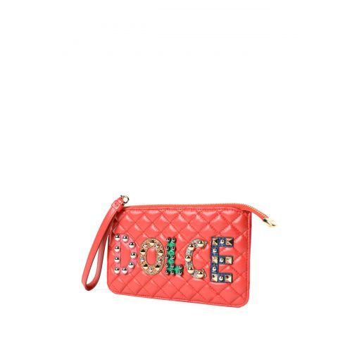  Dolce & Gabbana Nappa clutch with logo patches