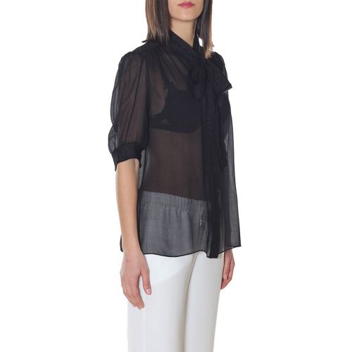  Dolce & Gabbana Sheer silk blend chiffon shirt