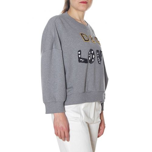  Dolce & Gabbana Sequin embellished crop sweatshirt