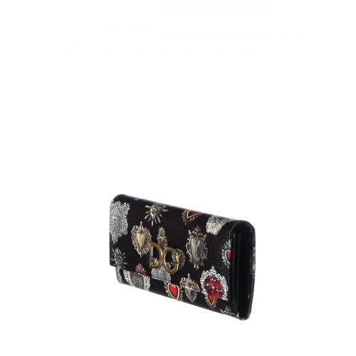  Dolce & Gabbana Heart print Dauphine leather wallet
