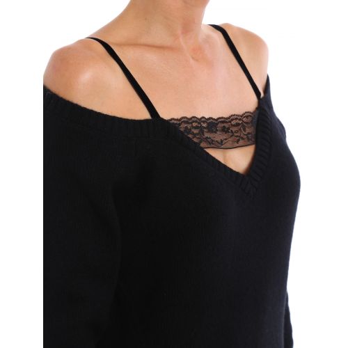  Dondup Lace detail wool cashmere sweater