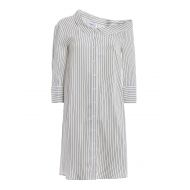 Dondup Silk blend one shoulder shirt dress