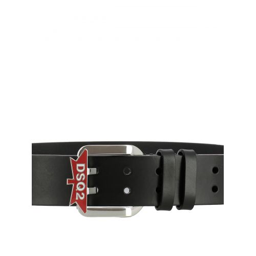  Dsquared2 Logo buckle black leather belt