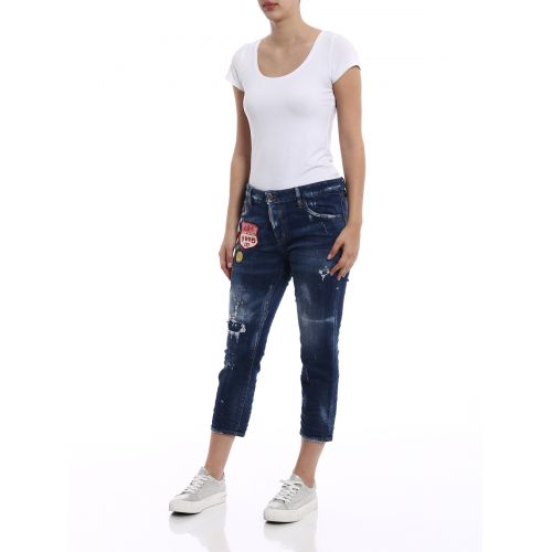  Dsquared2 Cool Girl crop jeans with patches