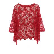 Ermanno Scervino Red macrame boxy blouse