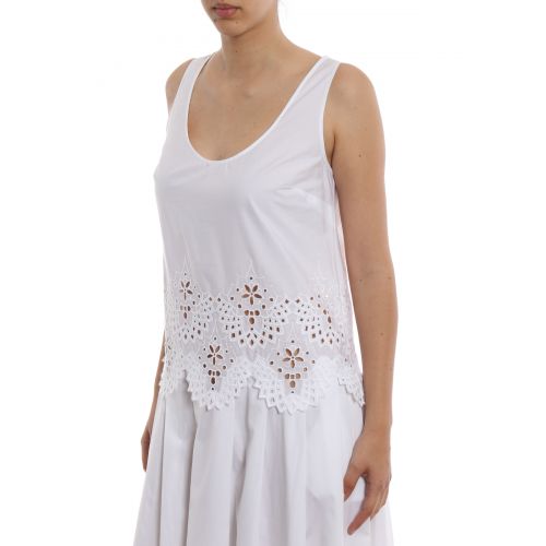  Ermanno Scervino Cotton and lace A-line dress