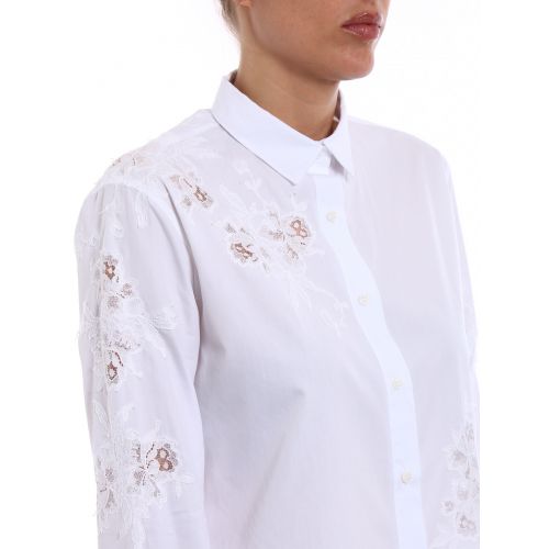  Ermanno Scervino Lace detailed white cotton shirt