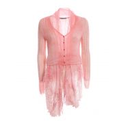 Ermanno Scervino Pink cardigan with silk and laces