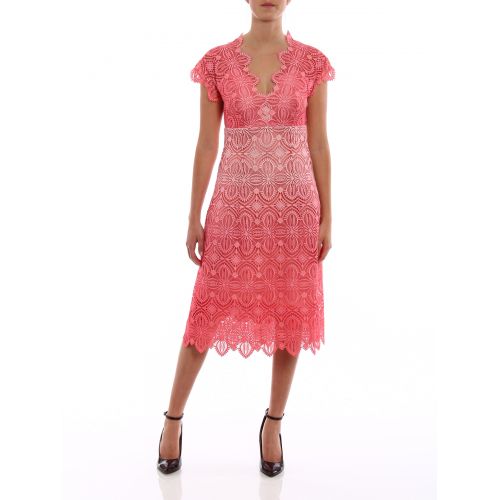  Ermanno Scervino Pink macrame lace sleeveless dress