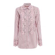 Ermanno Scervino Embroidered striped long shirt