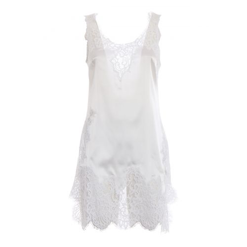  Ermanno Scervino Optic white satin lingerie dress