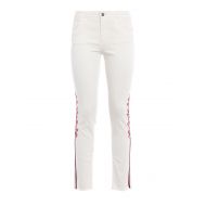 Ermanno Scervino Embellished white crop jeans