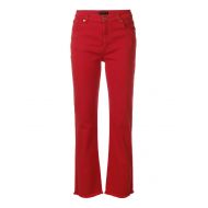 Etro Red stretch cotton crop jeans
