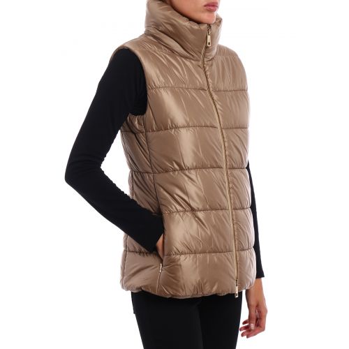  Fay Collarless coat with puffer vest