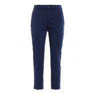 Fay Blue chino trousers with turn-ups