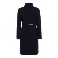 Fay Two-tone jacquard wool blend coat