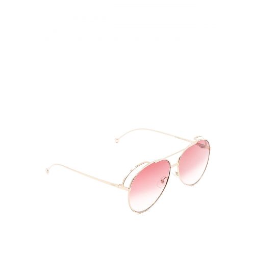 펜디 Fendi Run Away oversize metal sunglasses