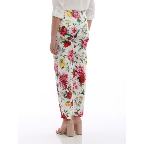  Dolce & Gabbana Floral print poplin cotton trousers