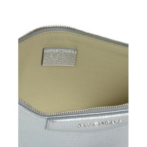 지방시 Givenchy Antigona silver leather clutch