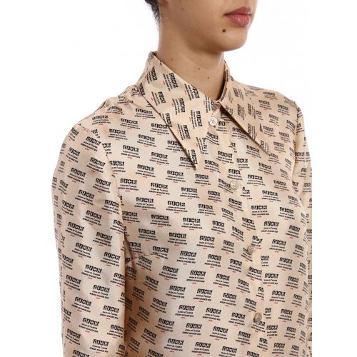 구찌 Gucci Maison de lAmour silk shirt