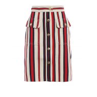 Gucci Button detail striped denim skirt