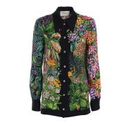 Gucci Woodland and fawn print silk shirt