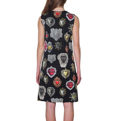  Dolce & Gabbana Heart print brocade shift dress