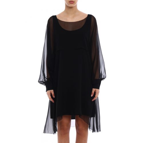  Alberta Ferretti Silk georgette asymmetric dress