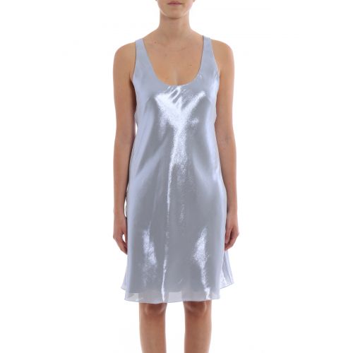  Alberta Ferretti Silk blend shining lame short dress