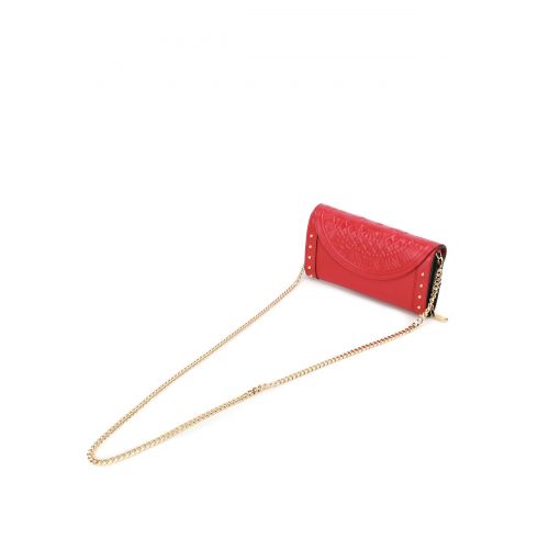 발망 Balmain Red calfskin wallet clutch