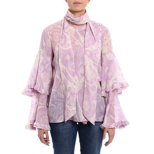  Chloe Tiered sleeved patterned shirt