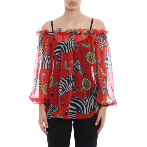  Dolce & Gabbana Printed silk chiffon blouse