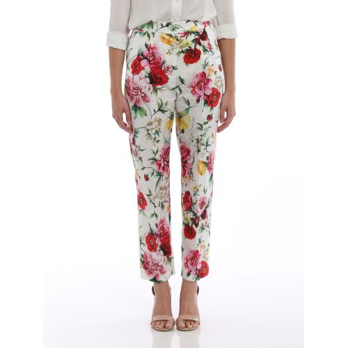 Dolce & Gabbana Floral print poplin cotton trousers
