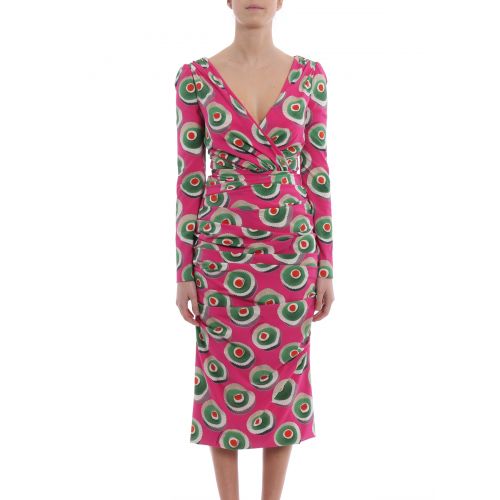  Dolce & Gabbana Sicilian cassata print draped dress