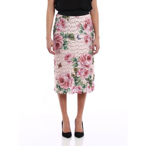  Dolce & Gabbana Roses pattern collage effect skirt