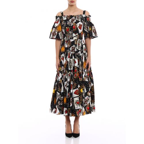  Dolce & Gabbana Playing card printed cotton dress